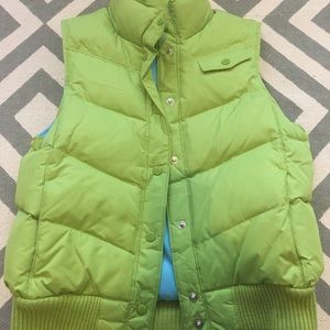 GAP lime green puffer vest, size M